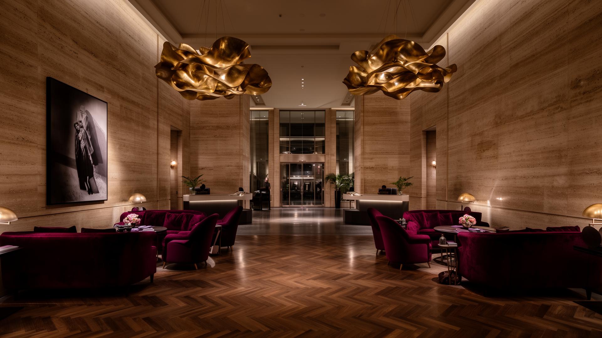 Lobby d'hôtel conçu par l'atelier Jad & Kaous